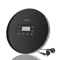 Portable CD Player for Car, Personal Compact CD Player with Stereo Earbuds/USB Power Cable/LCD Display, Anti-Skip Small CD Player, CD Music Player with Anti-Shock Function, Black