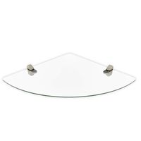 WALI Corner Floating Wall Mounted Shelf with Transparent Strengthened Tempered Glasses for DVD Players, Cable Boxes, Games Consoles, TV Accessories (CS001S), 1 Shelf, Silver