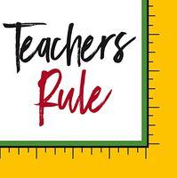 Teachers Rule Paper Cocktail Napkin, Set of 20-5 x 1 x 5 Inches