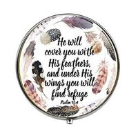 Christian Faith Scripture - Bible Verse Christian Religious Art Photo Pill Box - Charm Pill Box - Glass Candy Box