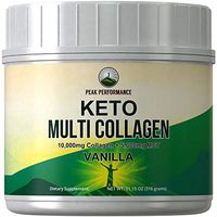 Keto Multi Collagen Vanilla Protein Powder + MCT Oil Powder. Perfect 2:1 Ratio Zero Carb 10,000mg Grassfed Collagen Peptides + 5000mg MCT Oil Powders. Keto Meal Replacement Shake for Ketogenic Diet