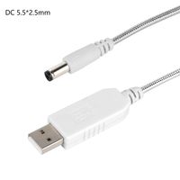 DC 5V to DC 12V USB Voltage Step Up Converter Cable,with Nylon Weave,for DC5.5mm2.5mm,1.0M (5.5x2.5mm, White)
