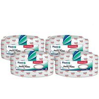 [400 Count] Plasti Plus Disposable Plastic White 7 Inch Heavy Weight Dinner Plates, Great For Weddings, Home, Office, School, Party, Picnics, Take-out, Fast Food, Outdoor, Events, Or Every Day Use,