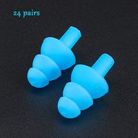 Noise Cancelling Silicone EarPlugs Set,24 Pairs Noise Reducing Reusable Waterproof Earplugs for Sleeping Swimming Reduction Snoring Shooting,Kids Adults Hearing Protection,Concerts Airplanes portable