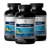 Enhancement Pills for Mens - Korean Ginseng 350MG EXTACT - Weight Management Supplements - 3 Bottles (180 Capsules)