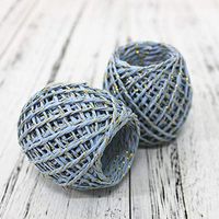 4 Rolls Box String Rope Raffia Stripes Paper String Twisted Paper Cord Gift Wrapping Decoration by EORTA for Christmas Wedding Favor Artworks DIY Craft Baking Bags, Blue