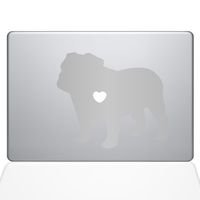 The Decal Guru I Love My Bulldog Decal Vinyl Sticker, 13" MacBook Pro (2016 & Newer Models), Silver (1485-MAC-13X-S)