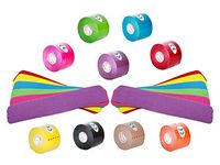 PreCut Kinesiology Tape Sport Pro (20 Pre Cut 10 Inch Strips per Roll) Athletic Recovery Muscle Support Physio Therapeutic Aid (Black) (Single Roll)