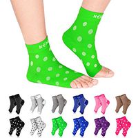 NEWZILL Plantar Fasciitis Socks with Arch Support, Best 24/7 Foot Care Compression Sleeve, Eases Swelling & Heel Spurs, Ankle Brace Support, Increases Circulation (S/M, Green w White Dots)
