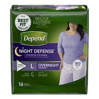 Depend Night Defense Incontinence Overnight Underwear for Women, L, 14 Count - Pack of 1