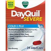 DayQuil Severe Daytime Cough, Cold & Flu Daytime Relief, 24 LiquiCaps (Pack of 2)