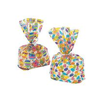 Fun Express - Easter Print Cello Bags for Easter - Party Supplies - Bags - Cellophane Bags - Easter - 12 Pieces