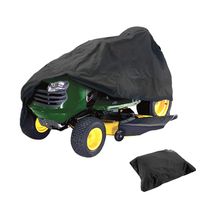 HOMEYA Lawn Mower Cover, Waterproof Riding Mower Cover Heavy Duty UV Protection Tractor Covers with Drawstring Universal Fits Decks up to 54 Inches & Storage Bag - Black