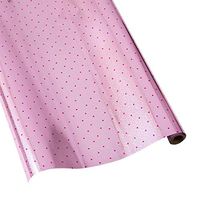 Caspari Twinkle Toes Dot 30 in. x 5 ft. Wrapping Paper in Pink Hologram, 3 Rolls Included