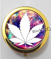 BlackKey Multicolor Marijuana Weed Leaf 3-Compartment Decorative Pocket Gift Box Case Organizer for Pill, Color 2-326
