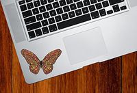 Yadda-Yadda Design Co. Patterned Butterfly - Orange - Vinyl Laptop Trackpad Tablet Decal Sticker - Copyright2016 YYDC (Size and Color Choices) (Small, 3.5" w x 2" h, Orange)