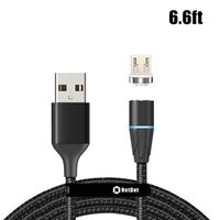 NetDot Gen12 Micro USB Magnetic Fast Charging Data Transfer Cable Compatible with Android Device(6.6ft/1 Pack Black)