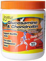 Arymar Glucosamine & Chondroitin Powder 1500mg-1200mg with Collagen Orange Flavor Support Healthy Joints, Orange, Orange, 300 Gram, X-Large