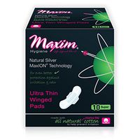 MaxION Cotton Feminine Pads (Super): 100% Cotton, Ultra Thin, Winged Menstrual Pads - Natural Ion Odor Protection - Chlorine Free, Chemical Free, Eco Friendly