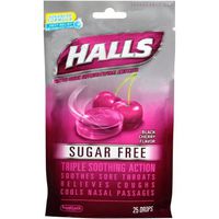 Halls Sugar Free Cough Suppressant Drops, Black Cherry 25 ea(pack of 2)