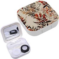 Portable Contact Lens Case Box Travel Kit Mirror + Bottle + Tweezers Container Holder [ Imprints Herbs ]