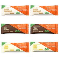 Bulletproof Collagen Protein Bars 6 Pack, Variety, 2 Fudge Brownie, 2 Lemon Cookie, 2 Vanilla Shortbread