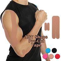 CFR Pro Sport Tapges Elastic Pre-Cut X & Y Shape Medical Grade Muscle Bandage Elbow Arm Shoulder Support Straps Injuries Recovery Water Resistant Pain Relief Tap for Athletes Beige,5 Pcs