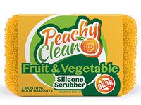 Antimicrobial Silicone Scrubber By Peachy Clean (Qty 1) - Longlasting Fruit & Vegetable Brush Veggie Scrubber