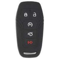 WFMJ Black Silicone Smart 5 Buttons Remote Key Cover Bag Chain for Ford Fusion Mustang F-150 F-450 Edge EXPLORER F-550