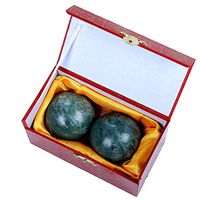 1.4'' Dark Green Marble Chinese Baoding Health Stress Exercise Balls Craft Collection (Box-Package) ZD138