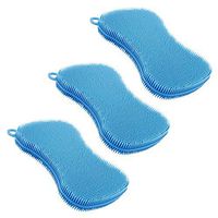 Kuhn Rikon Stay Clean 3-Piece Silicone Scrubber, Blue