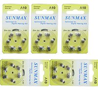 Sunmax 30 X Hearing Aid Batteries A10 10A Za10 10 Pr70