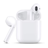 Bluetooth 5.0 Earbuds Earphones Stereo Sports Earphones Earbuds Noise Cancelling and Waterproof Headsets with Built-in Mic Portable Charging Case for Android Headset (White)