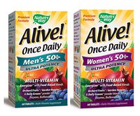 Nature's Way Alive! Once Daily Men's and Women's 50+ Ultra Potency Multi-Vitamin - 60 Tablets (1 Bottle Each Bundle, Total 2 Bottles)