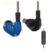 KZ ZS7 HiFi Stereo in-Ear Earphone High Resolution Balance Earbud Headphone 5 Driver Per Side with 0.75mm 2Pin Microphone (Blue with Mic)