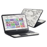 Mightyskins Skin Compatible with Dell Inspiron 17" I17rv Wrap Cover Sticker Skins White Marble