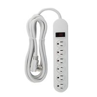 Uninex PS089WT Flat Plug 6 AC Outlet Heavy Duty Power Strip with Twist Lock, 14/3 AWG, ABS, UL Listed, White, 9-Foot