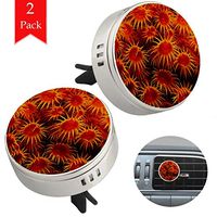 Orange Flower Sunflower 2 pcs silver Car Essential Oil Diffuser Vent Clip Aromatherapy Diffuser Locket Air Freshener with 4 Refill Pads 1.33x1.83in