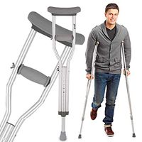 Pivit Lightweight Aluminum Underarm Crutches | Tall Adult 5' 10"-6' 6" | High-Quality Anodized Aluminum | Stair Deflector Stops Step Slipping | Comfortable Underarm & Handgrip Pads | Fully Assembled