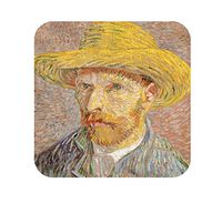 Van Gogh Straw Hat Square Vinyl Sticker, Phone Sticker, Self Portrait Decal, Bumper Sticker, Laptop Decal, Classic Art Sticker