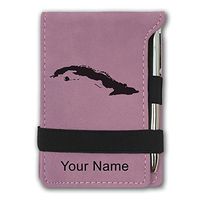 Mini Notepad, Country Silhouette Cuba, Personalized Engraving Included (Pink)