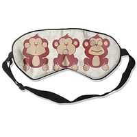 COMFORTLIFE Cute Monkey See No Evil 99% Eyeshade Blinders Sleeping Eye Patch Eye Mask Blindfold For Travel Insomnia Meditation