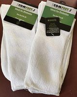 2 Pack Diabetic Socks, White, Unisex Crew 9-11