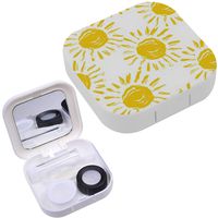Portable Contact Lens Case Box Travel Kit Mirror + Bottle + Tweezers Container Holder [ Yellow ]