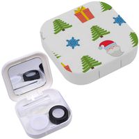 Portable Contact Lens Case Box Travel Kit Mirror + Bottle + Tweezers Container Holder [ Christmas Snowflake Gift ]