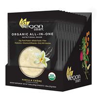 Vegansmart Plant Based Organic Protein Powder, All-in-One Nutritional Shake, Vanilla Crème, 12 Single Serve Packets