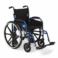 Medline Hybrid Wheelchair + Transport Chair with Removable Desk-Length Arms and Swing-Away Leg Rests, 18” Seat