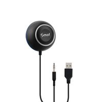 Smof Bluetooth CSR4.0 Stereo Music Receiver/Hands-Free Car Kit for Car Audio System with Knob Rotatable Adjustment Built-in Mic/3.5mm Output(Black)