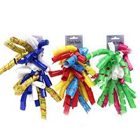 2 pack Varnish Birthday Print Curly Swirl 0.71" Gift Bows (Units per case: 48)
