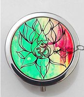 BlackKey Om Symbol Lotus Flower Yoga 3-Compartment Decorative Pocket Gift Box Case Organizer for Pill, Color 1 -141